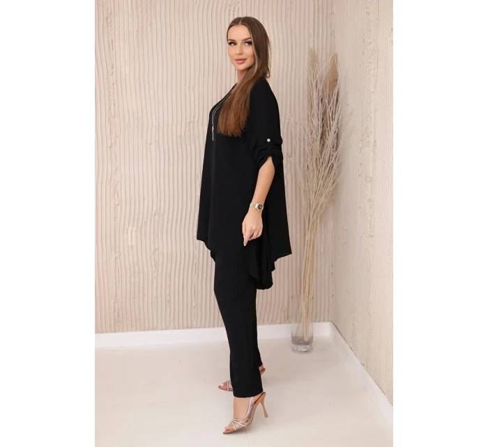 Sada halenky + kalhot s přívěskem černý Sada halenky + kalhot s přívěskem černý