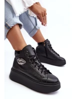 Dámské vysoké tenisky na zip Lemar černé model 21637694 - Boto Dámské vysoké tenisky na zip Lemar černé model 21637694 - Boto