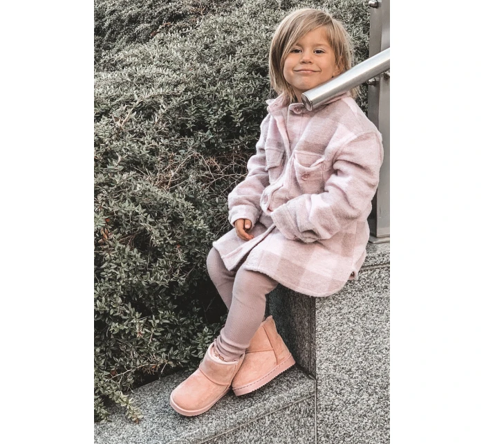 Dětské Teplé Sněhule Semišové Růžové Gooby Dětské Teplé Sněhule Semišové Růžové Gooby