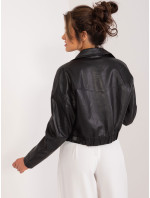 Černá dámská motorkářská bunda se zapínáním na zip