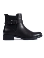 Praktické dámské kotníčkové boty černé płaski Praktické dámské kotníčkové boty černé płaski