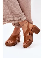 Sandály na podpatku model 214390 Step in style Sandály na podpatku model 214390 Step in style