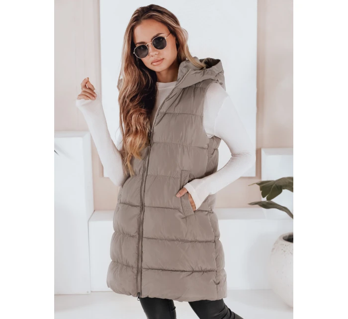 Dámská prošívaná vesta BRITA béžová FashionStreet TY3267