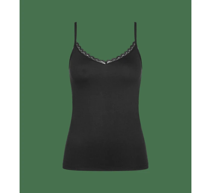 Feel Of Cotton Spaghetti Top - BLACK - TRIUMPH BLACK - TRIUMPH