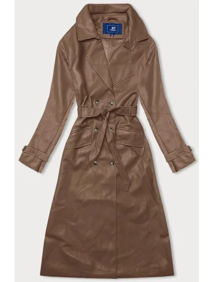 klasický dámský kabát z ekologické kůže ve velbloudí barvě model 19035458 - Ann Gissy klasický dámský kabát z ekologické kůže ve velbloudí barvě model 19035458 - Ann Gissy