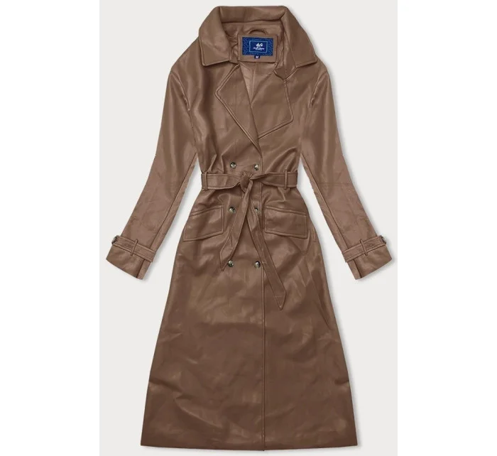 klasický dámský kabát z ekologické kůže ve velbloudí barvě model 19035458 - Ann Gissy klasický dámský kabát z ekologické kůže ve velbloudí barvě model 19035458 - Ann Gissy