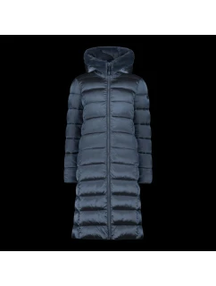 Dámská zimní bunda s kapucí CMP zateplený kabát dlouhý tmavě modrý (34K0046F/L635)