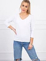 Halenka s výstřihem do V bílá