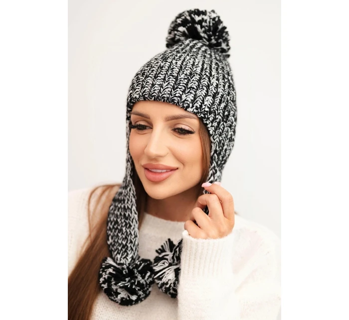 Dámská čepice ušanka Emma K343 černá Dámská čepice ušanka Emma K343 černá