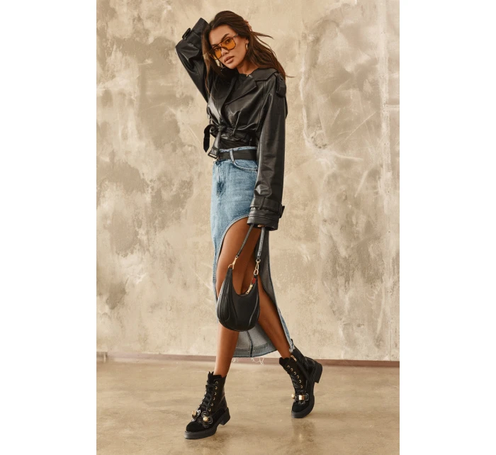 Dámské módní boty se zipem a ozdobami D&A MR870-76 černé