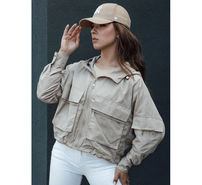 Dámská přechodná bunda s kapucí BUNOL béžová FashionStreet TY4468