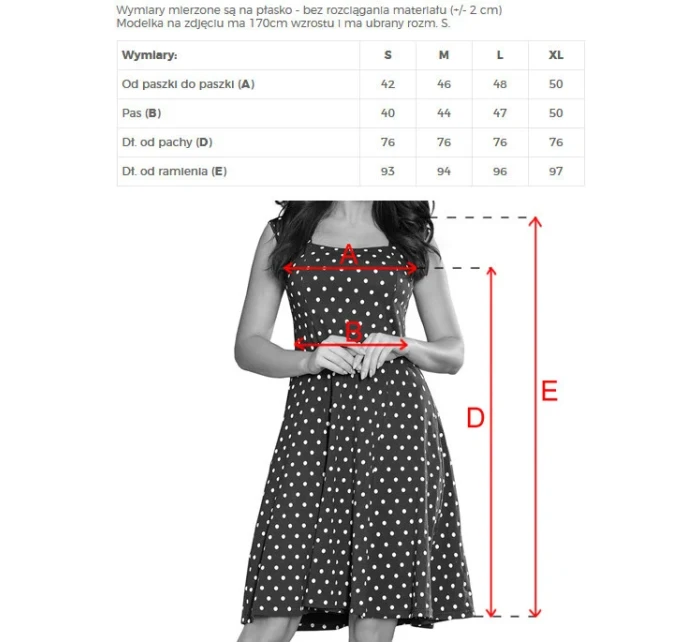 Dámské tmavě modré puntíkované šaty s výstřihem model 21935857 - numoco