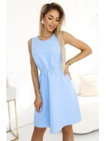 VICTORIA Trapézové šaty bez rukávů s páskem model 21063608 - numoco