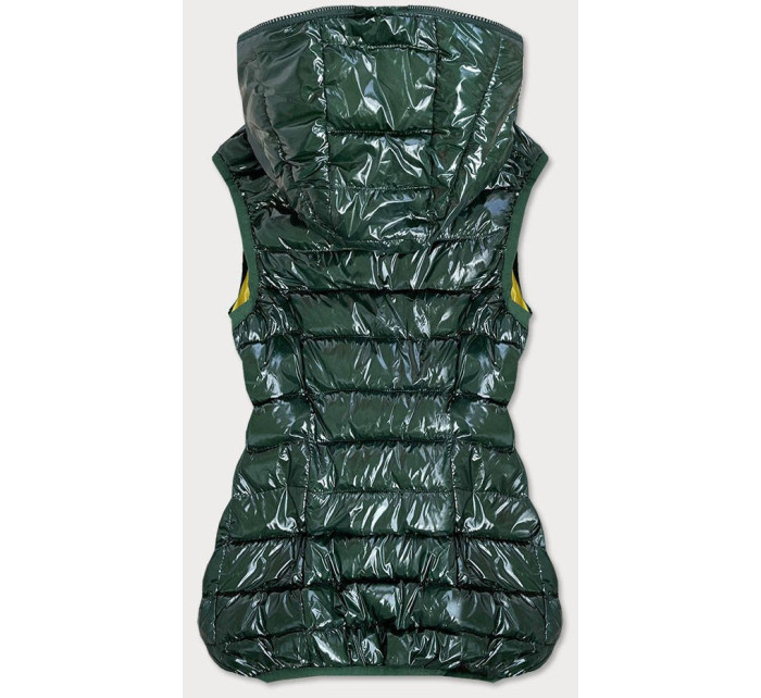 Zelená dámská vesta s kontrastní podšívkou (B9549)
