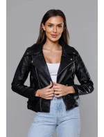 Černá bunda ramoneska s klopami model 18117106 - Forget me not FASHION