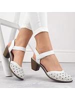 Kožené pohodlné sandály W model 22066508 white - Rieker