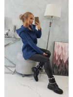 Zateplená mikina s delšími zády a kapsami z džínoviny