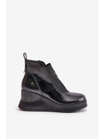 Lakované Boty Na Zateplené Černé model 21672910 - VINCEZA