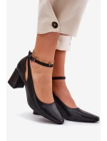 Kožené Lodičky Na Podpatku model 21694790 Černé - Maciejka