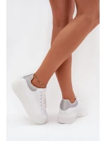 Dámské Tenisky Na Platformě Big Star SS274245 Bílá-Stříbrná Dámské Tenisky Na Platformě Big Star SS274245 Bílá-Stříbrná