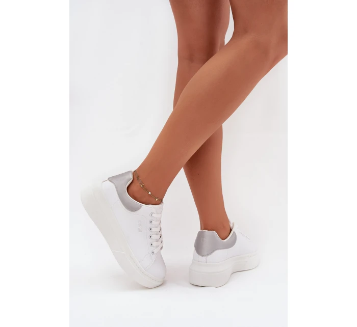 Dámské Tenisky Na Platformě Big Star SS274245 Bílá-Stříbrná Dámské Tenisky Na Platformě Big Star SS274245 Bílá-Stříbrná