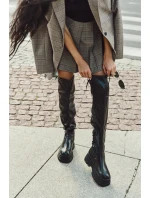 Dámské Kozačky Po Kolena Na Masivní Platformě Černé model 21707072 - Boto