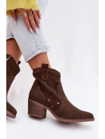 Dámské boty Kovbojky s vzorem čokoládové model 21935147 - Boto