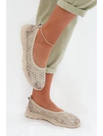 Kožené krajkové baleríny model 22027787 béžové - S.Barski Kožené krajkové baleríny model 22027787 béžové - S.Barski