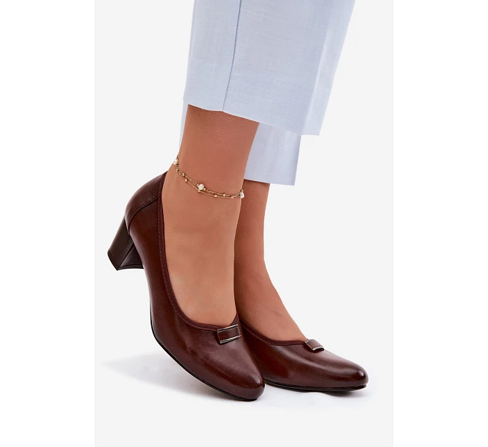 Lodičky na podpatku Vinceza 58622 Hnědé