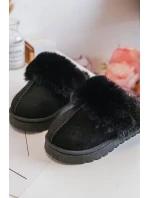 Dětské pantofle s kožíškem, Black Birasta