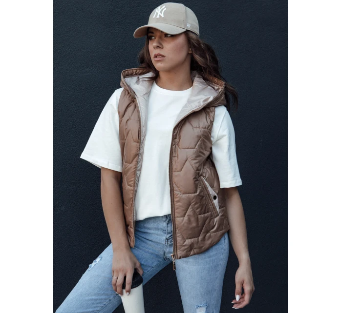 Dámská prošívaná vesta NICOLAS zlatá FashionStreet TY4464