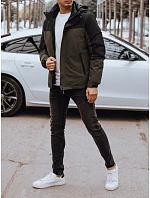 Pánská bunda zimní s kapucí zelená FashionStreet TX4896 Pánská bunda zimní s kapucí zelená FashionStreet TX4896