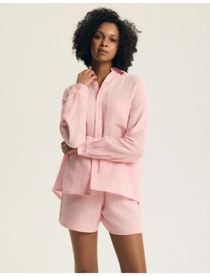 Henderson Dámské pyžamo 44493 Eleni délka/r S-3XL Muslin pruhovaný