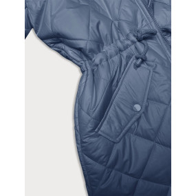 Světle modrá oboustranná dámská bunda prošívaná-kožíšek (H-897-100)