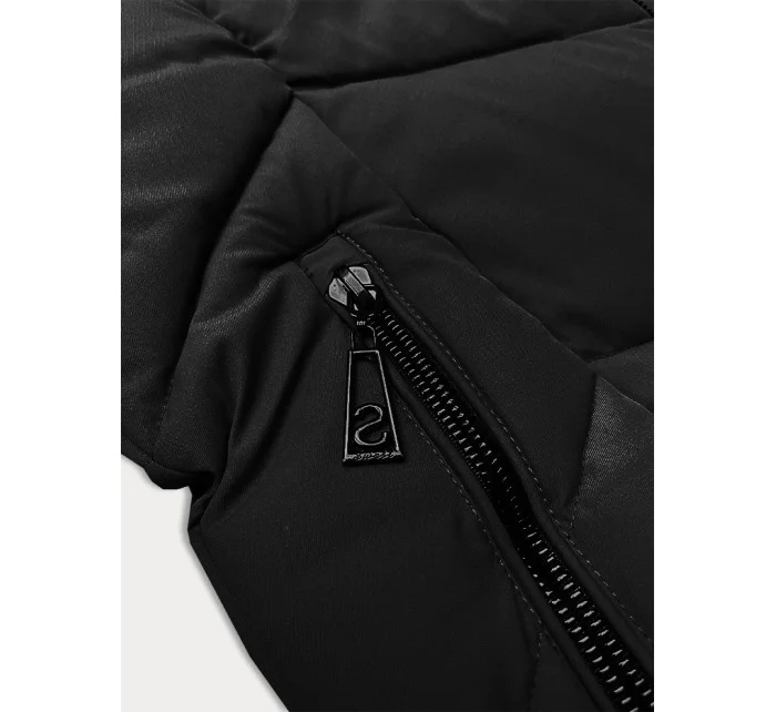 Černá dámská zimní plus size bunda s do stehen model 21248373 - S'WEST Černá dámská zimní plus size bunda s do stehen model 21248373 - S'WEST