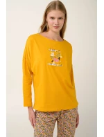 Bavlněné dámské pyžamo s květinovým potiskem model 20617700 - Vamp