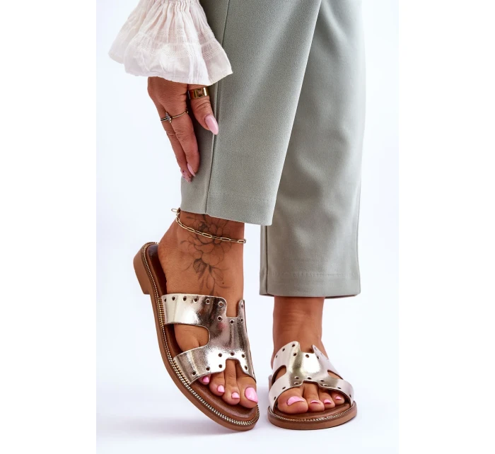 Dámské sandály s ozdobnými výřezy zlato Emily Dámské sandály s ozdobnými výřezy zlato Emily