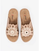 Stylové růžové dámské  nazouváky na plochém podpatku