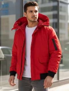 Pánská zimní bunda s kapucí červená FashionStreet TX4983