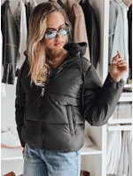 Dámská krátká péřová bunda GLAMVO s kapucí černá FashionStreet TY4950 Dámská krátká péřová bunda GLAMVO s kapucí černá FashionStreet TY4950