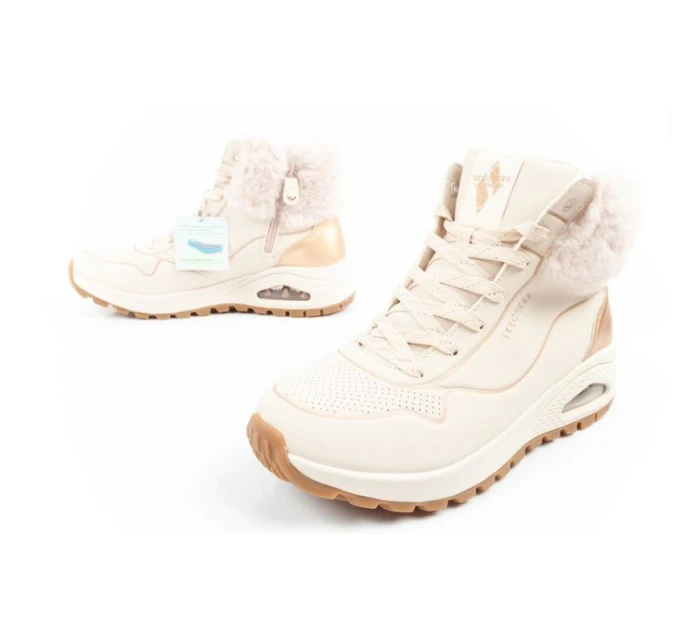 Skechers Uno Rugged dámská sportovní obuv zateplené boty zimní béžové dámské