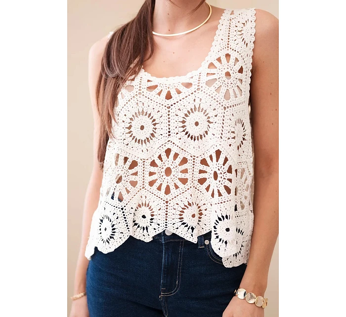 Dámská viskózová halenka bez rukávů s výstřihem do V džínová