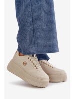 Sneakersy Dámské Sportovní Boty Zateplené Na Masivní Podešvi Béžové Ardiela Sneakersy Dámské Sportovní Boty Zateplené Na Masivní Podešvi Béžové Ardiela