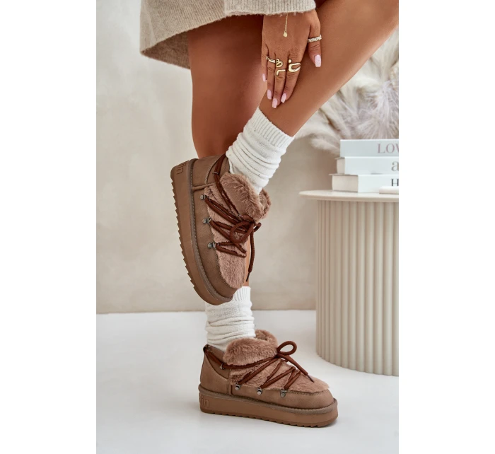 Nízké Sněhule Na Platformě S Kožíškem D.Franklin Hnědé DFSH370011