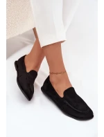 Dámské mokasíny z eko semiše ploché černé Miryelle Dámské mokasíny z eko semiše ploché černé Miryelle