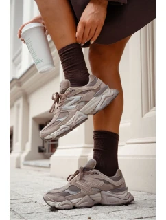 Dámské ponožky s pruhy čokoládové