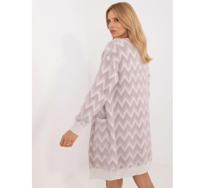 Kardigan AT SW jasny fioletowy model 20463584 - FPrice Kardigan AT SW jasny fioletowy model 20463584 - FPrice