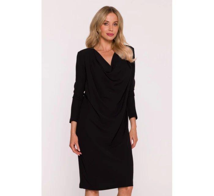 S428 Šaty s výstřihem - černé S428 Šaty s výstřihem - černé