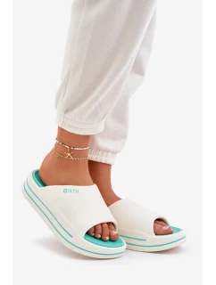 Dámské pantofle na platformě Big Star – bílá/mátová