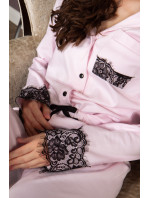 Dámské pyžamo Anastasia Světle růžová s černou - Momenti Per Me